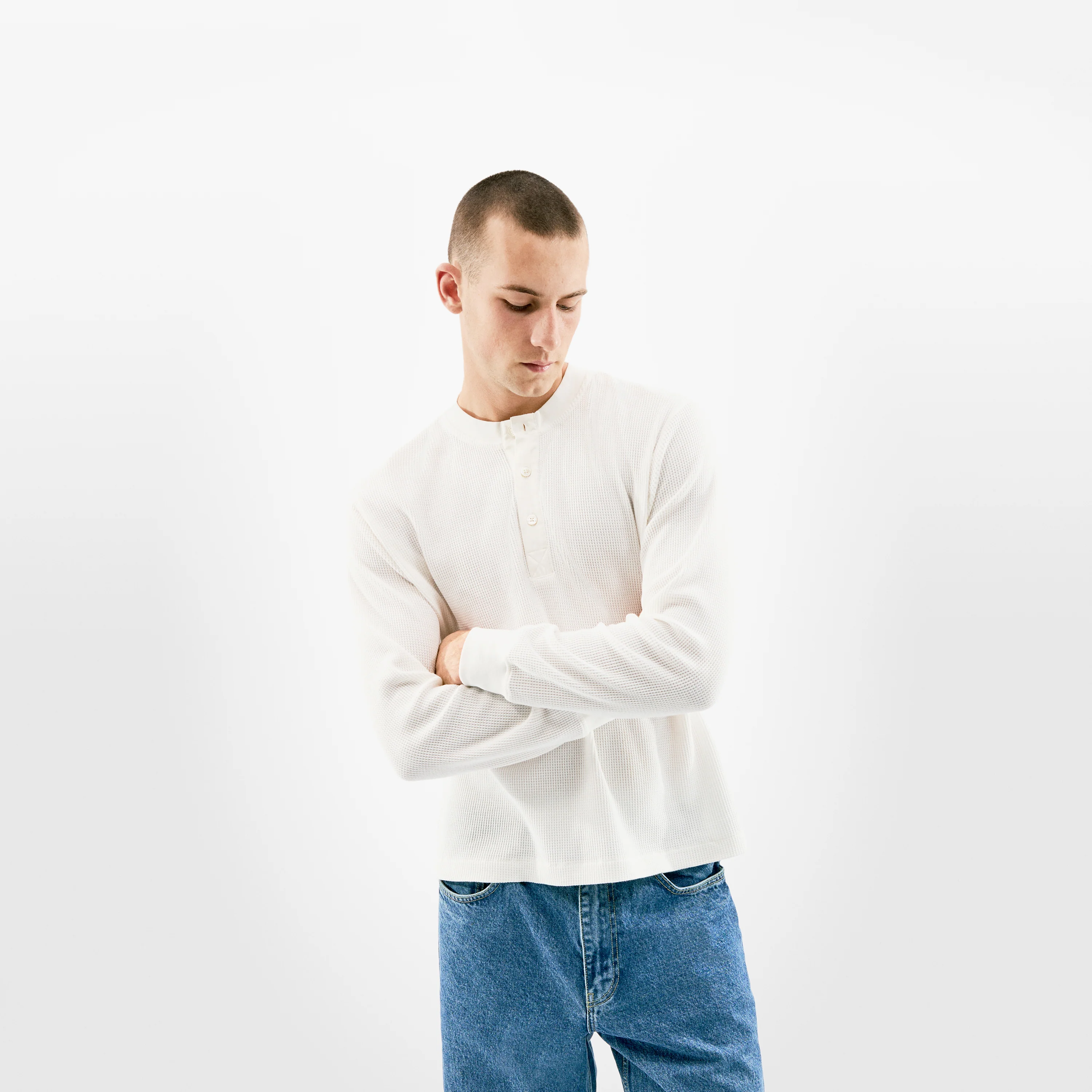 Everyday Waffle Henley Longsleeve T-Shirt - Image 2