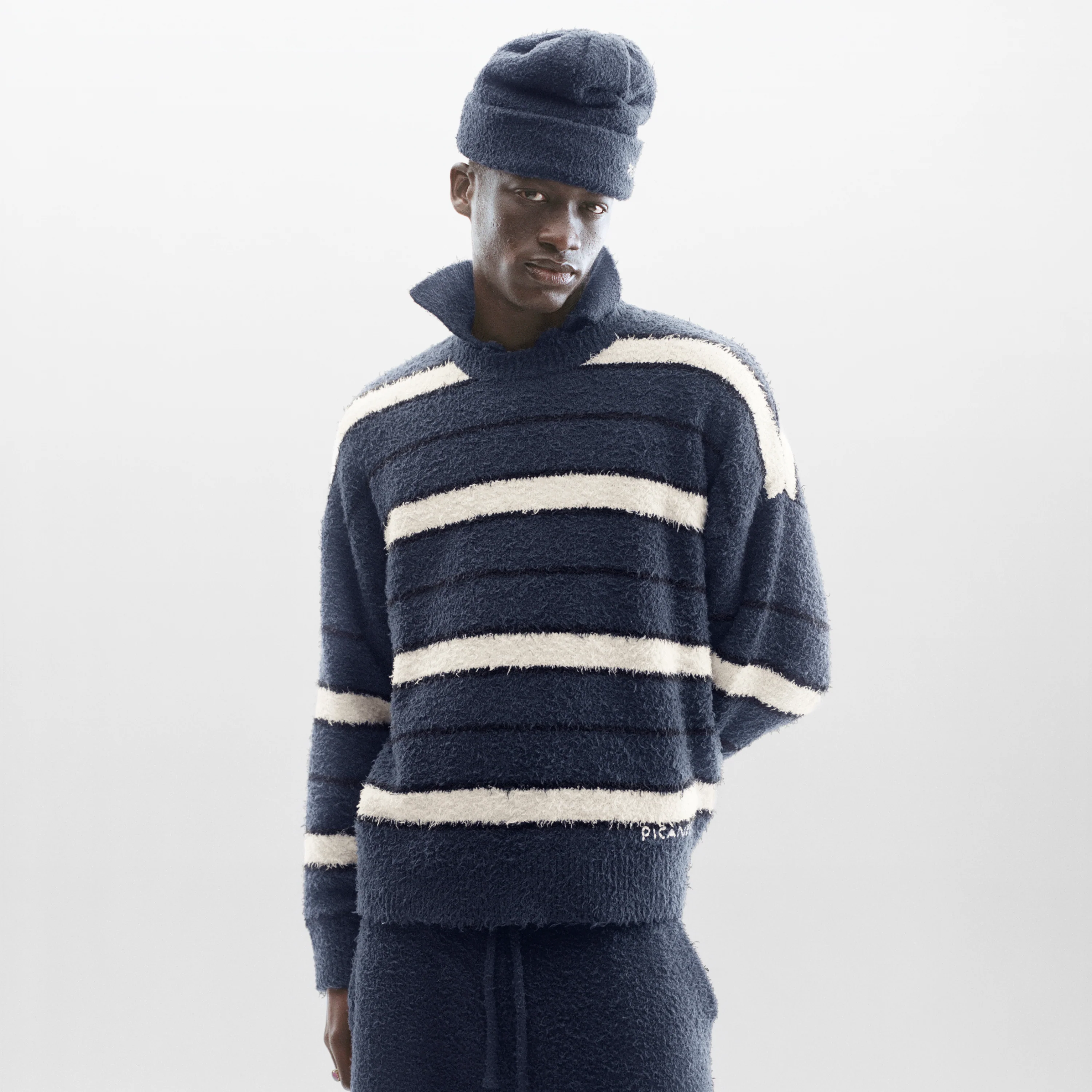 Shaggy Stripe Knit Sweater - Image 3