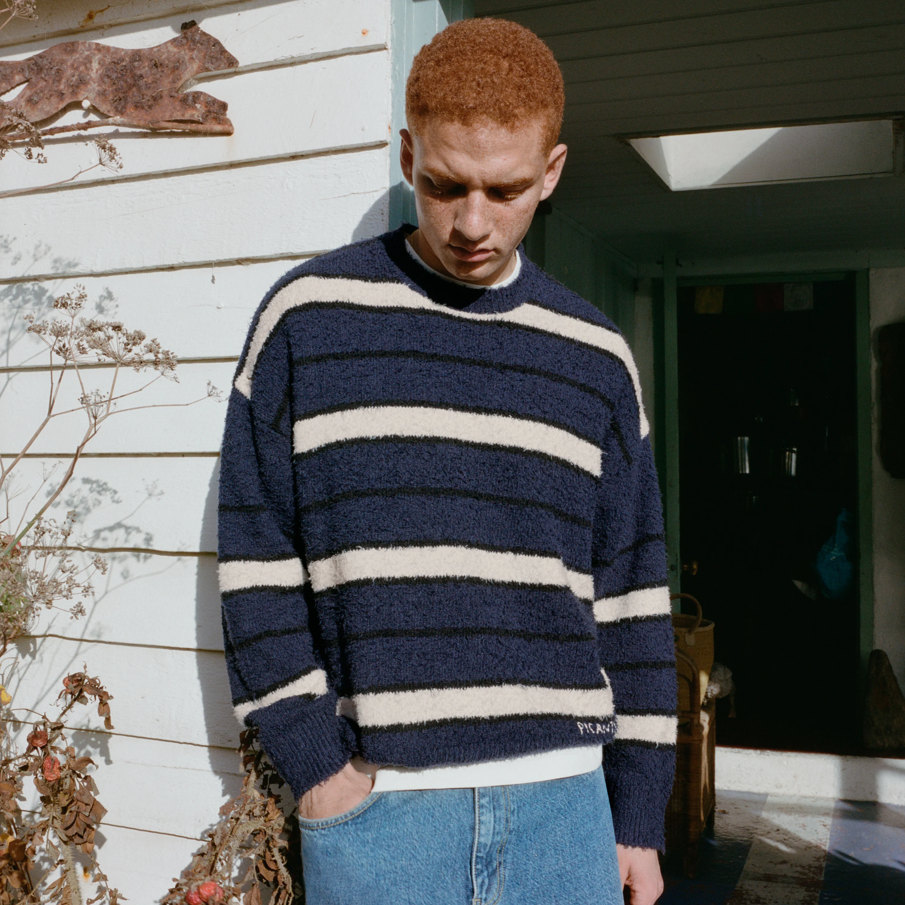 Shaggy Stripe Knit Sweater - Image 6